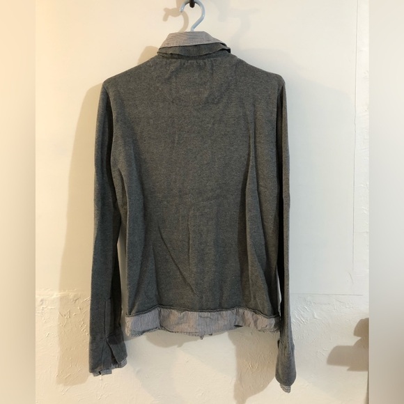 Projek Raw Button up Grey Sweater with Fooler shirt underneath. Unisex SMALL - Picture 7 of 15